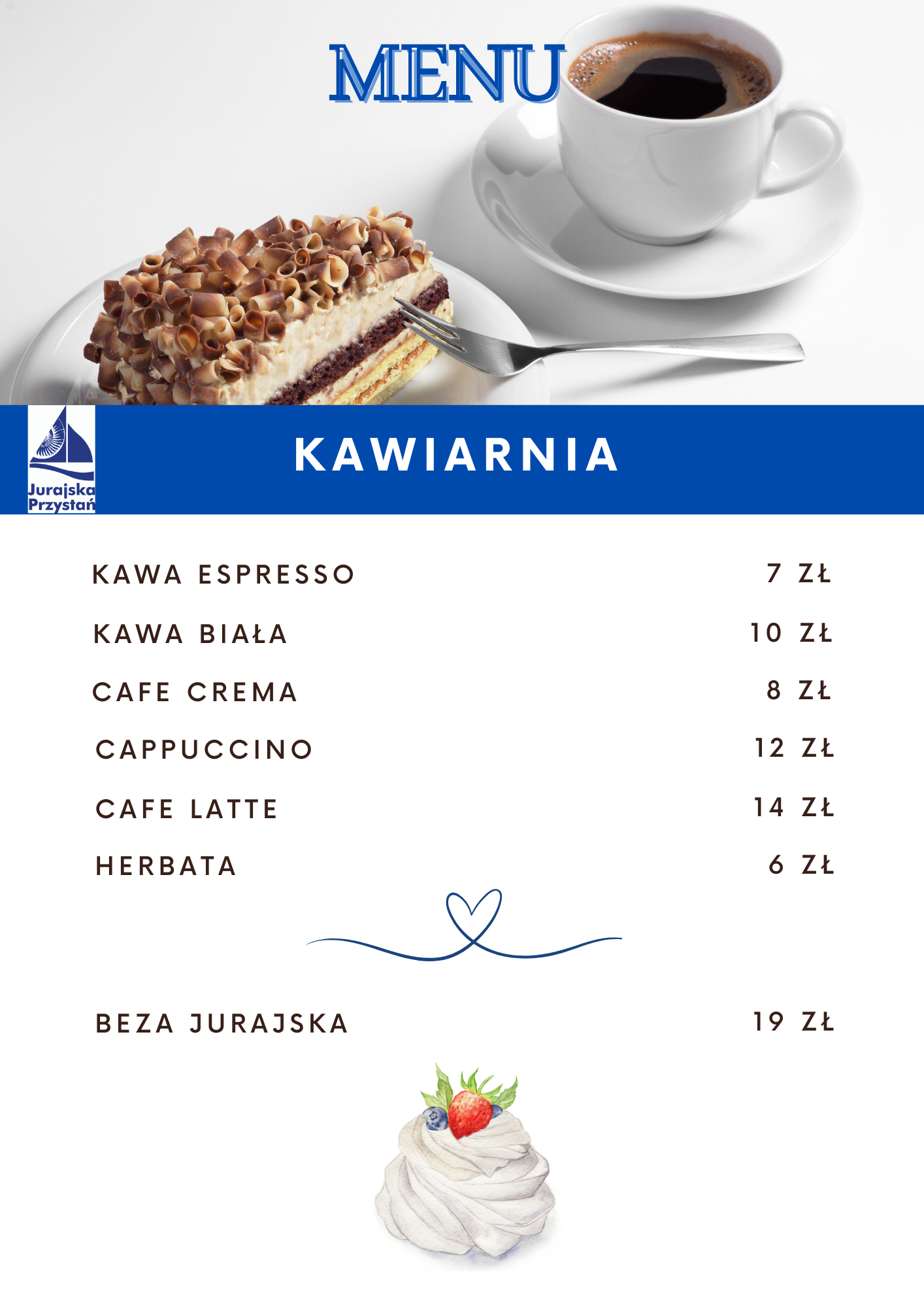 Menu Kawiarnia JP 2026